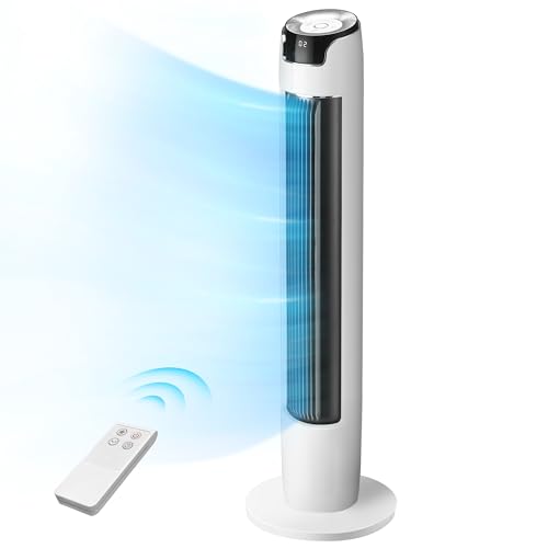 Midea Ventilateurs Colonne Avec Télécommande,110 Cm,Oscillant 60°,6 Vitesses,3 Ventilations,Minuterie 12 Heures Blanc,Fz10-16Ar