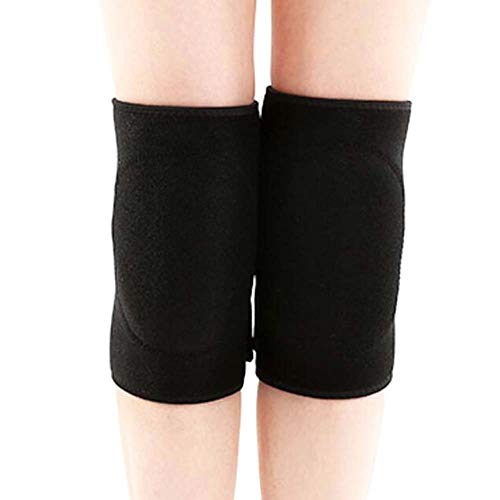 George Jimmy One Pair Knee Sleeve Pad Support Protector Unisex Yoga/Dance/Exercise Fitness Protective Joint Non-Slip Breathable Adjustable Knee Pads Knee Sleeve Knee Braces Protection(Black)