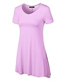 MBJ WT769 Womens V Neck Trapeze Tunic M Lilac