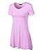 MBJ WT769 Womens V Neck Trapeze Tunic M Lilac