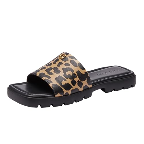 Coach Women’s Florence Sandal, Leopard, 6
