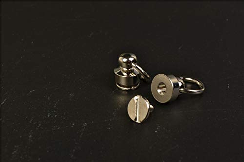 ZHONGJIUYUAN 20 Piece Pull Ring Pacifier Shape Rivets with Screw,Rivets Fasteners for DIY Leather Craft Belt Bag Wallet (Silver Color)
