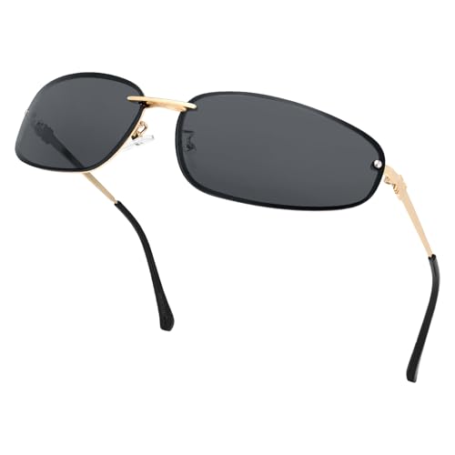 Dollger Trendy Y2K Sunglasses for Women Retro Metal Wrap Around Design at Amazon