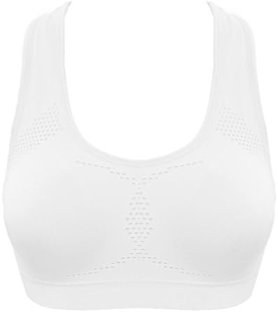 TINSINO Womens Sports Bra Fitness Racerback Workout Yoga Bras White XL