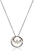 Sterling Silver with Pink Gold Plating Diamond Circle Pendant Necklace, 18