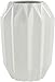 Amazon Brand – Rivet Modern Angled Stoneware Home Decor Flower Vase - 9 Inch, White