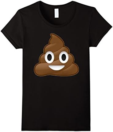 Womens Poo Emoji T-Shirt | Men, Women, Kids Gag Gift Poo | Medium Black