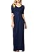 82 Days Women'S Rayon Span Jersey Maxi Long Dress with Elastic Waistband - Navy S