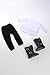 DreamWorld Collections - Just Fun - 3 Piece Outfit - White Blouse, Black Leggings and Black Boots - Clothes Fits 18 Inch American Girl Doll (Doll Not Included)