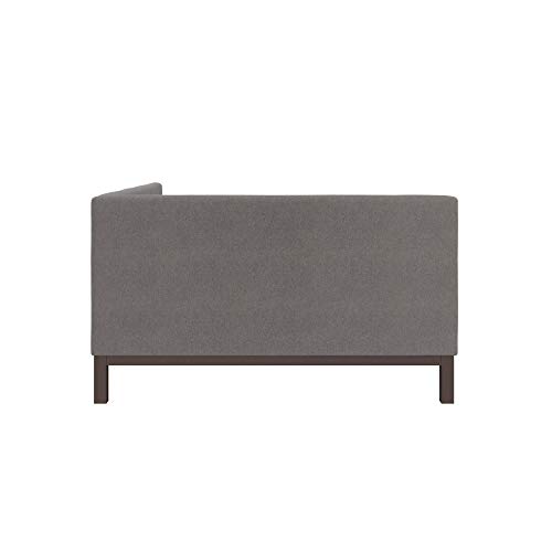 DHP Dale Upholstered Daybed/Sofa Bed Frame, Full Size, Grey Linen on