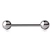 Ruifan 316L Stainless Steel Tongue Nipple Shield Barbell Ring Bar Body Piercing Retainer 14G 14mm 2PCS