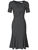 JUESE Women's 50s 60s Formal or Casual Party Pencil Dress(L, Grey)