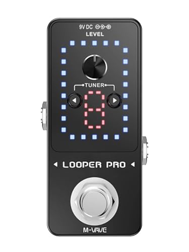 VEDO M-VAVE Pedal Looper para Guitarra com 9 Loops, 40 Minutos de Tempo de Gravação, Loop Station com Afinador, Overdub, Looper para Guitarra, Música e Esportes