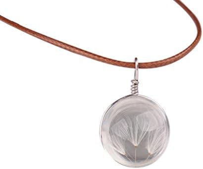 Women's Necklace, Kimloog Crystal Ball Wish Dandelion Dried Flower Personalized Pendant (Multicolor)
