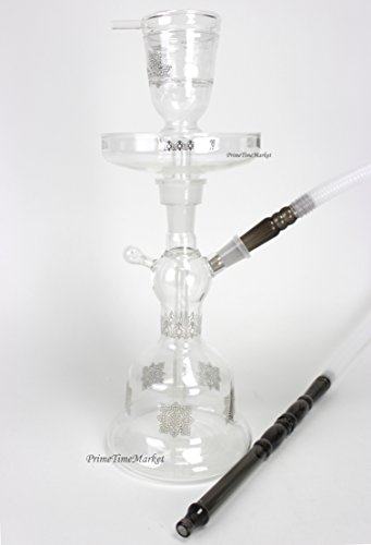 Ozzy all glass clear hookah with black travel case and …