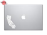 California State Name Inside Vinyl Car Sticker Symbol Silhouette Keypad Track Pad Decal Laptop Skin Ipad Macbook Window Truck Motorcycle (White)