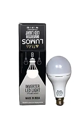 Elza Lumos 9W Inverter LED b22d Bulb - Upto 4 Hours backup without electricity - Emergency Rechargeable Light 900lm - 6500K- (Cool White)