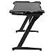 GTRACING Gaming Desk Racing Computer Table with LED Light PC Stand Ergonomic Durable Z-Shaped E-Sports Desk Home Office Workstation GTZ01 Black