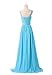 WeiYin Women's Chiffon V-neck Sleeveless Bridemaid Dresses