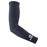 Compression Arm Sleeves (1 Pair) - Best Athletic Arm Sleeves - Best Protection for Lymphedema - Great for Football, Baseball, Running, Volleyball & Athletic Sports (Black, Large)