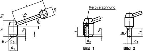 HALDER 24440.0202 Adjustable Tension Lever/with Internal Thread, Steel/Matte, d1=24 mm / d2=M10 / Stahl, Steel / Matte - Image 3
