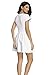 Sidefeel Women Summer Sweet Scallop Pleated Skater Dress Small White