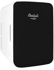 Cooluli 10L Mini Fridge for Bedroom, Car, Office Desk & Dorm - Portable Thermoelectric Cooler & Warmer for Food, Drinks, Skincare - AC/DC Refrigerator with Glass Front, Black