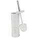 Home Basics Paris Collection Savon Des Gentil Series Hide-Away and Splash Proof Toilet Brush with Hygienic Holder, White (1)