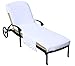 SALBAKOS Cotton Lounge Chair Cover - Super Soft Plush & Highly Absorbent Cotton Terry Towel, Luxury Turkish Cotton Cover for Chaise Patio Lounge Chair, Eco-Friendly | White (34
