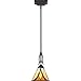 Quoizel Asheville 1-Light Valiant Bronze Mini Pendant Light, Handcrafted Tiffany Style Art Glass Hanging Light, Traditional Style Ceiling Light with Multicolored Glass, Sloped Ceiling Compatible