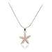 Lureme Women Pave Crystal Starfish Gold Tone Pendant Necklace Adjustable Length 01000791-2