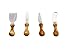 Tramanto Olive Wood Cheese Knives Set of 4 in Gift Box, Stainless Steel with Burled Olive Wood Handles