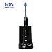 Sonic Electric Toothbrush Rechargeable-Includes UV Sanitizer and Timer 5 Brush Modes 4 Replacements Heads Holder and Charger, Waterproof for Shower and Family - RLT236 Black-by BESTEK