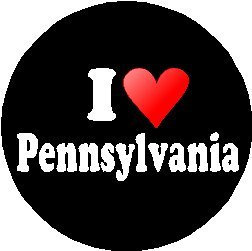 I Love Pennsylvania 1.25" Pinback Button Badge / Pin (heart)