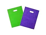 100 12x15 Glossy Purple and Lime Green Plastic Merchandise Bags w/Handles