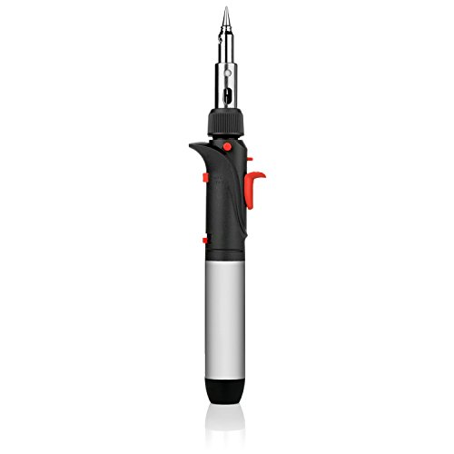 EAGems Butane Soldering Iron Torch, a Multipurpose Solder Station Kit with Welding and Hot Knife Tool Accessories - Set has 7 tips and is Self-Igniting with Adjustable Flame - Gas Not Included