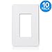 Maxxima 10 Pack 1 Gang Decorative Outlet - Screwless Multi Outlet Wall Plate, White, Standard Size, Perfect for Household Indoor Light Switches, Dimmers, or Timers, UL Listed