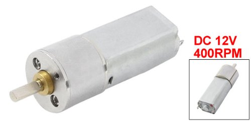 Uxcell Electric Geared Motor Gear Speed Reducer with Gearbox, 12V, 400 rpm