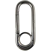 US Stainless Stainless Steel 316 Spring Hook Long Type with Eyelet 5/16" (8mm) Marine Grade