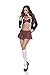 Mystery House School Girl Costume With Jacket, Black/Plaid, X-Large