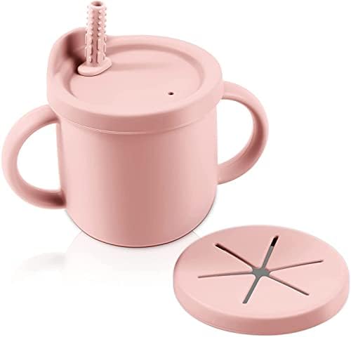 Silicone Sippy Cups for Baby, KASTWAVE Toddlers Sippy Cup Snack