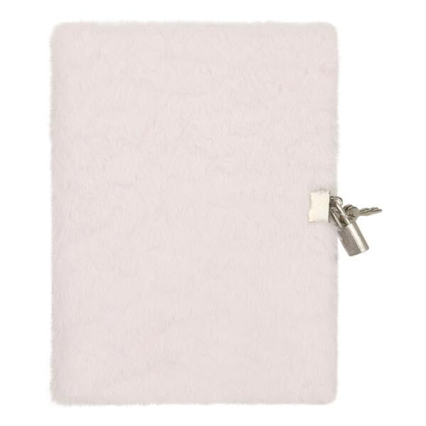 DRAEGER Paris Pink Plush Diary with Padlock and Keys for Personal Secrets - Gift Notebook for Girls, Women, Children