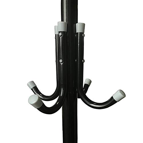 Focux Standing Metal Coat Rack Tree Hat Hanger Holder 12 Hook for Jacket, Umbrella Tree Stand,Purse, Scarf Rack (Black) - Thumbnail 3
