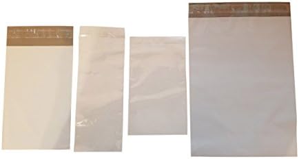 Flat Self Sealing Clear Envelope Poly Mailers Bags Set 9 x 12 &amp; 6 x 9 &amp; 4.12 x 9.5 &amp; 5.25 x 7.25 Available Sizes