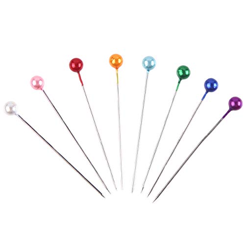 Sewing Pins with Colored Flat Heads Straight Pins Long 250pcs 8 Colors for Home Sewing Crafts.