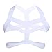 YiZYiF Men's Nylon Harness Shoulder Supports Elastic Body Chest Bondage Costume White