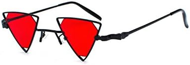 Arctic star Punk Metal Triangle Cutout Sunglasses Individual Sunglasses (Black frame red lens)