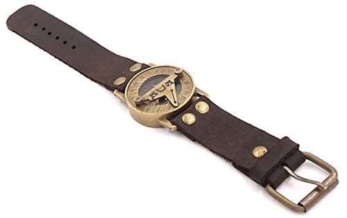 Roorkee Instruments India Mens Wrist Watch Sundial Cuff with Quote Not All Those who Wander are Lost - Thumbnail 2
