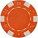 DA VINCI 50 Clay Composite Dice Striped 11.5 gram Poker Chips, Orange