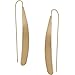 Humble Chic Curved Flat Bar Dangles - Hypoallergenic Metallic Long Linear Tear-Drop Matte Polished Threader Earrings, 14k Yellow - Matte, 10k Yellow Gold-Electroplated Brass, Hypoallergenic